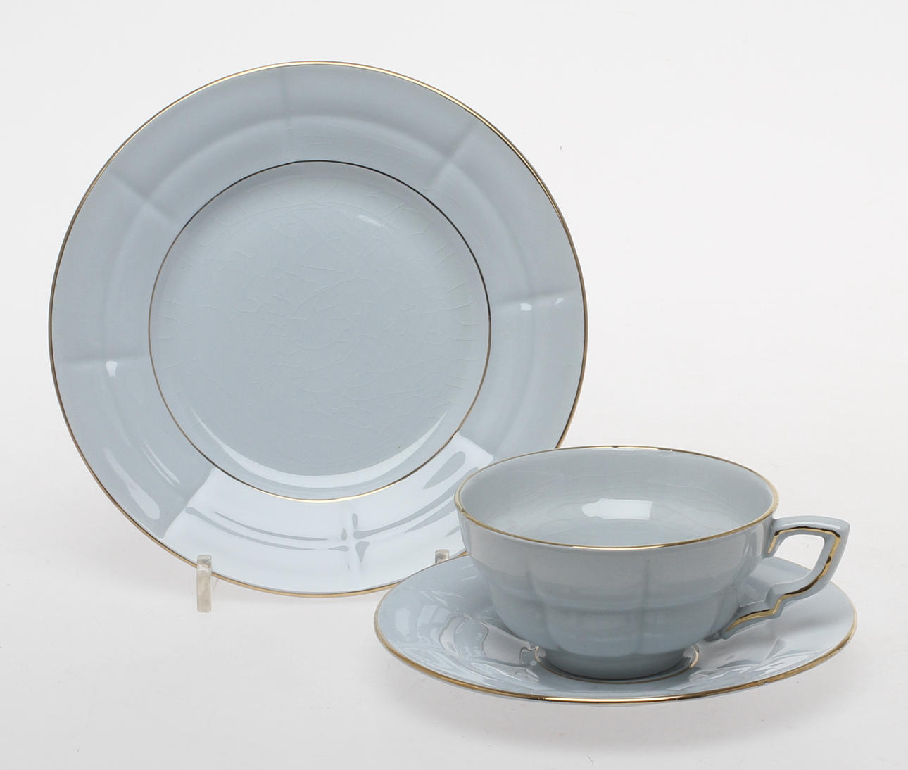 TEKOPPAR MED FAT samt ASSIETTER, porslin, "Grand" Arthur Percy Upsala-Ekeby/Gefle.