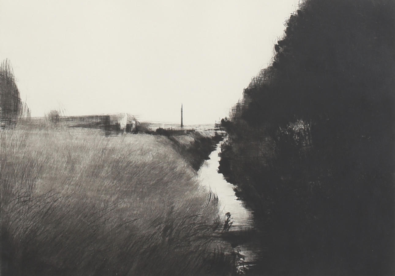 LEIF OLAUSSON. "Landscape". Drypoint, signed, dated -84, numbered II/V.