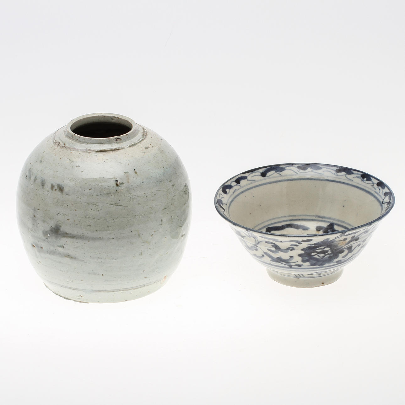 SKÅL samt BOJAN, porslin, Sydostasien, 1800/1900-tal.