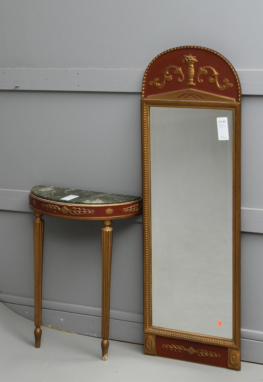 SPEGEL och KONSOLBORD, gustaviansk stil, 1900-tal.