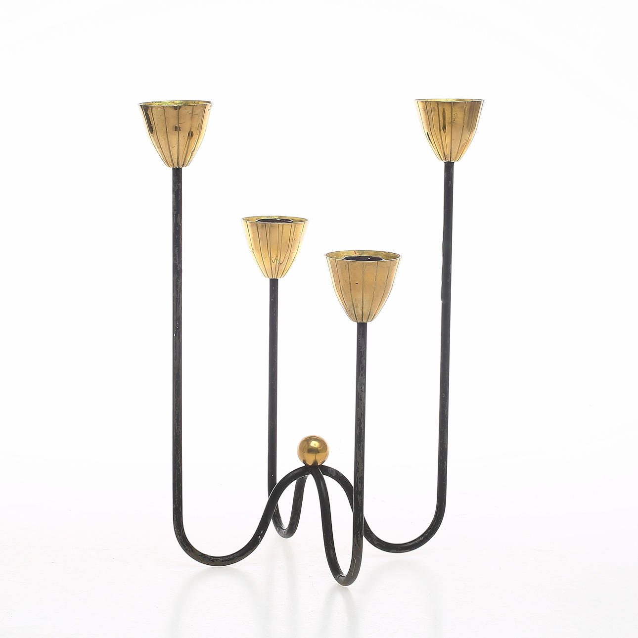 CANDELABER, forged and brass, Gunnar Ander, Ystad Metall.