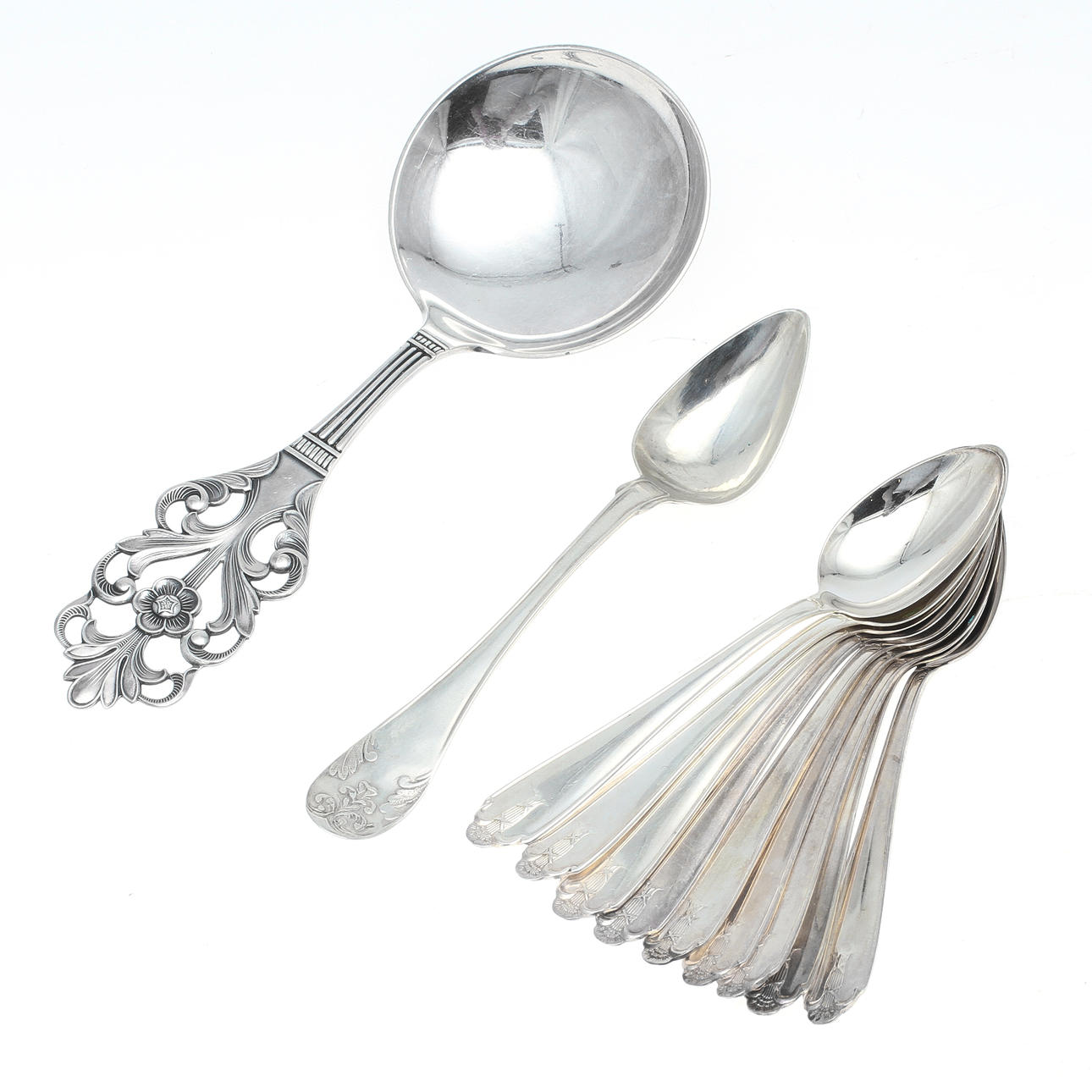 SILVER, 11 delar, ca 180 gram.