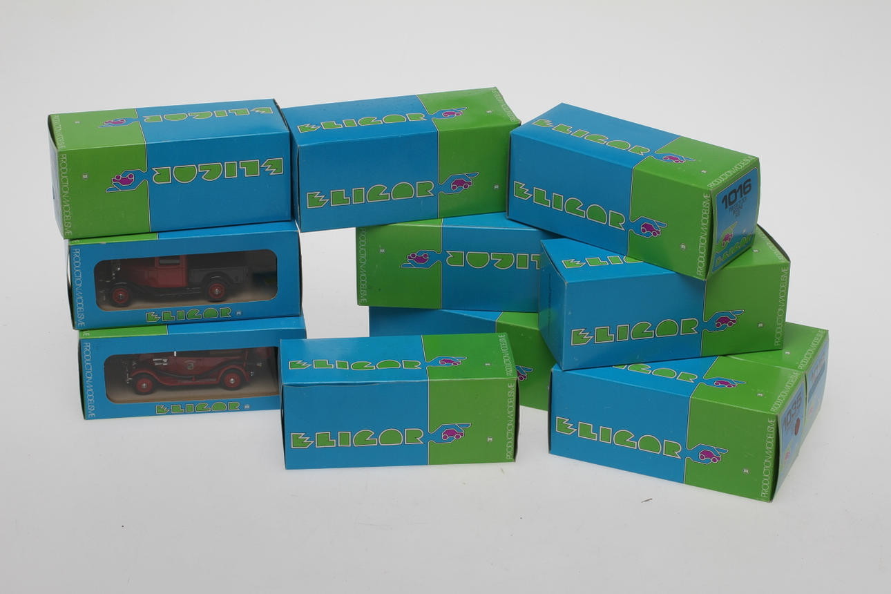 MODELLBILAR 11 stycken ELICOR. Originalkartonger.