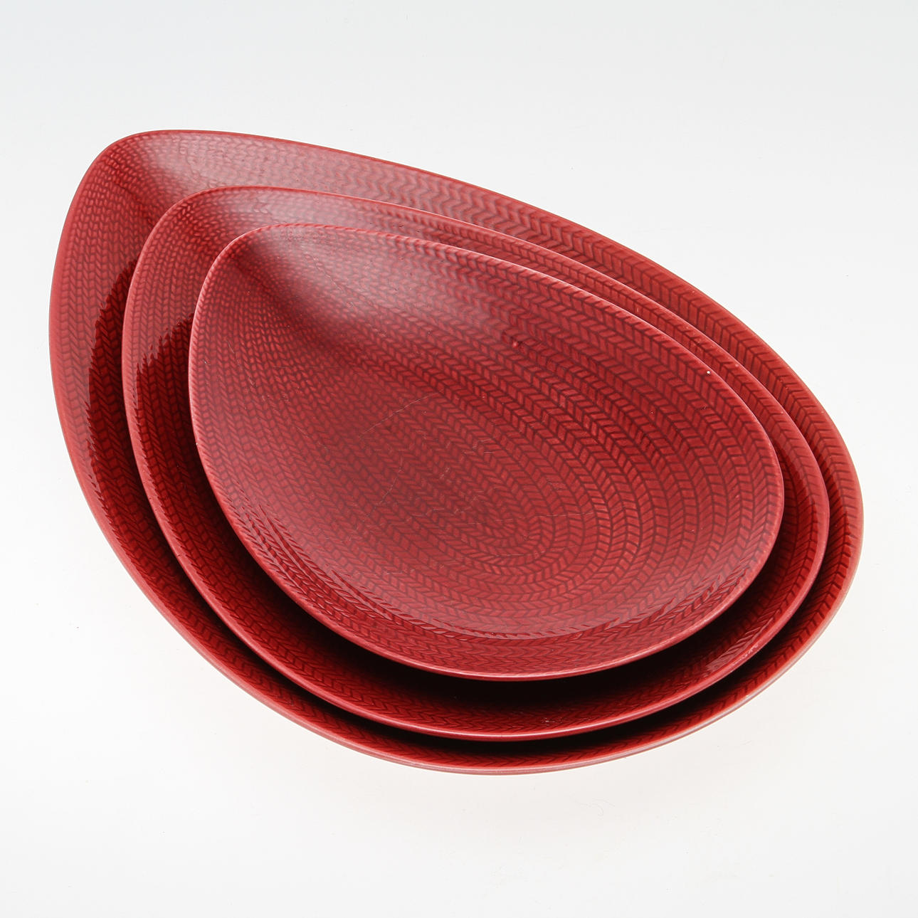 SERVISDELAR, 3 st, flintgods,"Blå Eld" Hertha Bengtsson, Rörstrand.