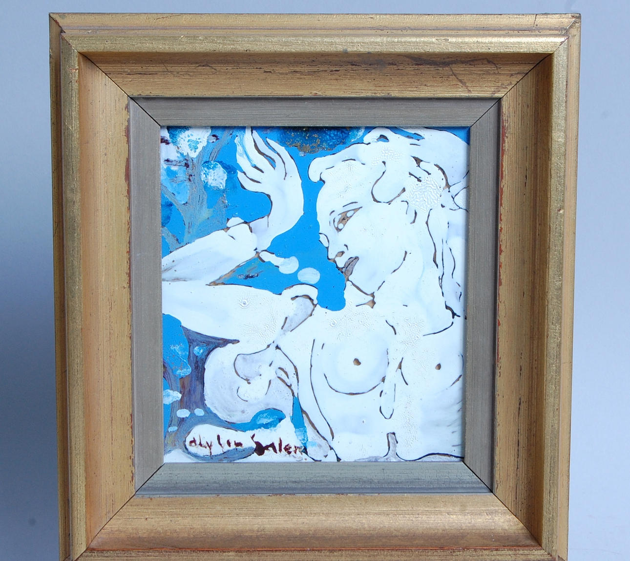 ALY BEN SALEM. emalj på glas, signerad.