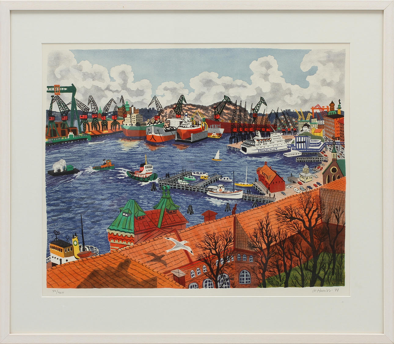 MONA HUSS WALIN. Färglitografi, signerad och numrerad 34/460.