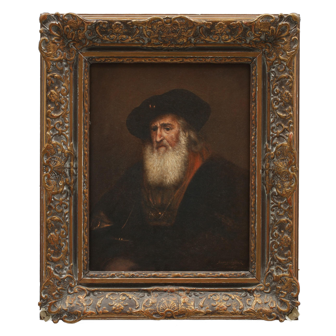 HARRY ENGBLAD. EFTER. Olja på duk, signerad, Kopia efter Rembrandt.