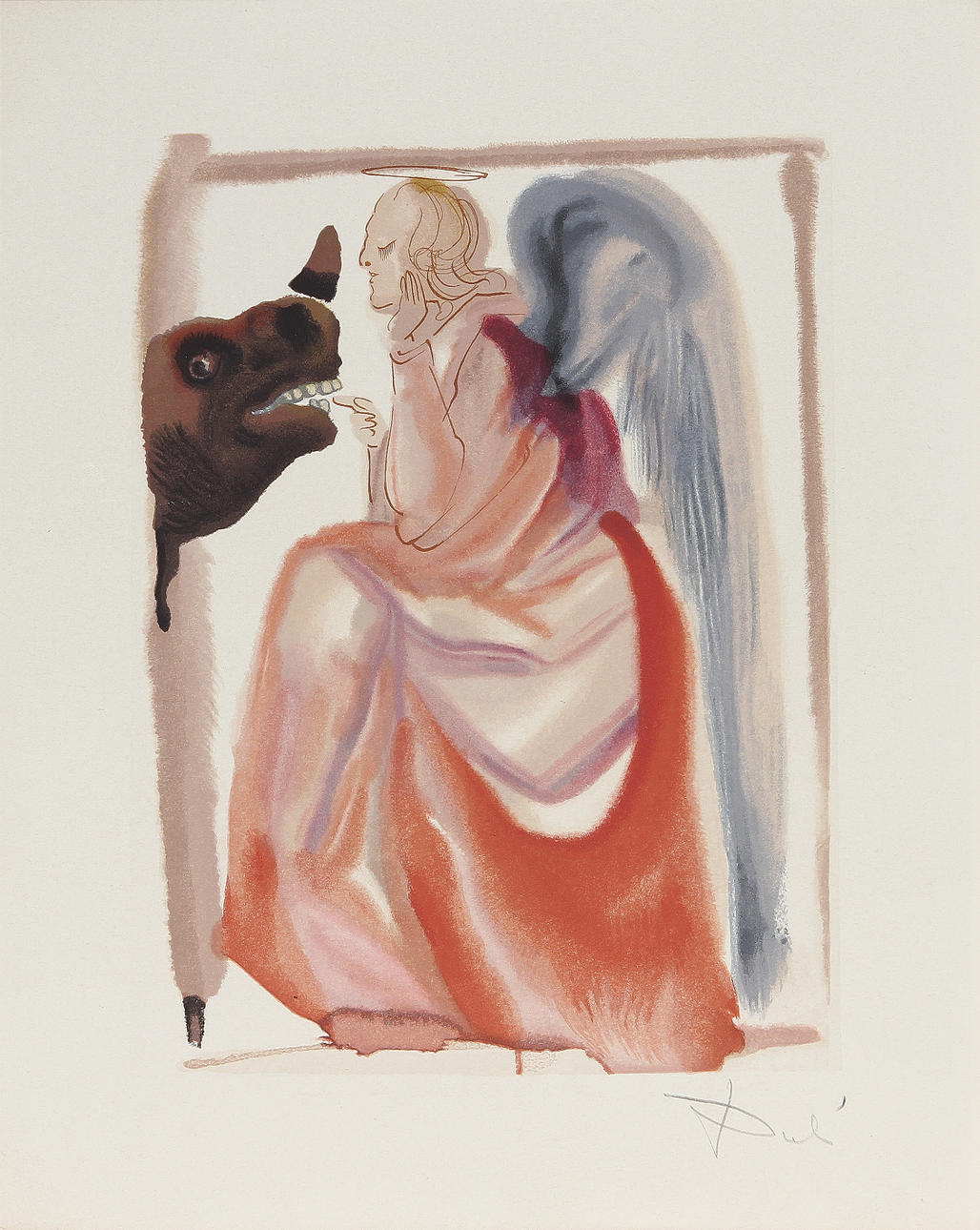 SALVADOR DALÍ. Träsnitt. Signerad.