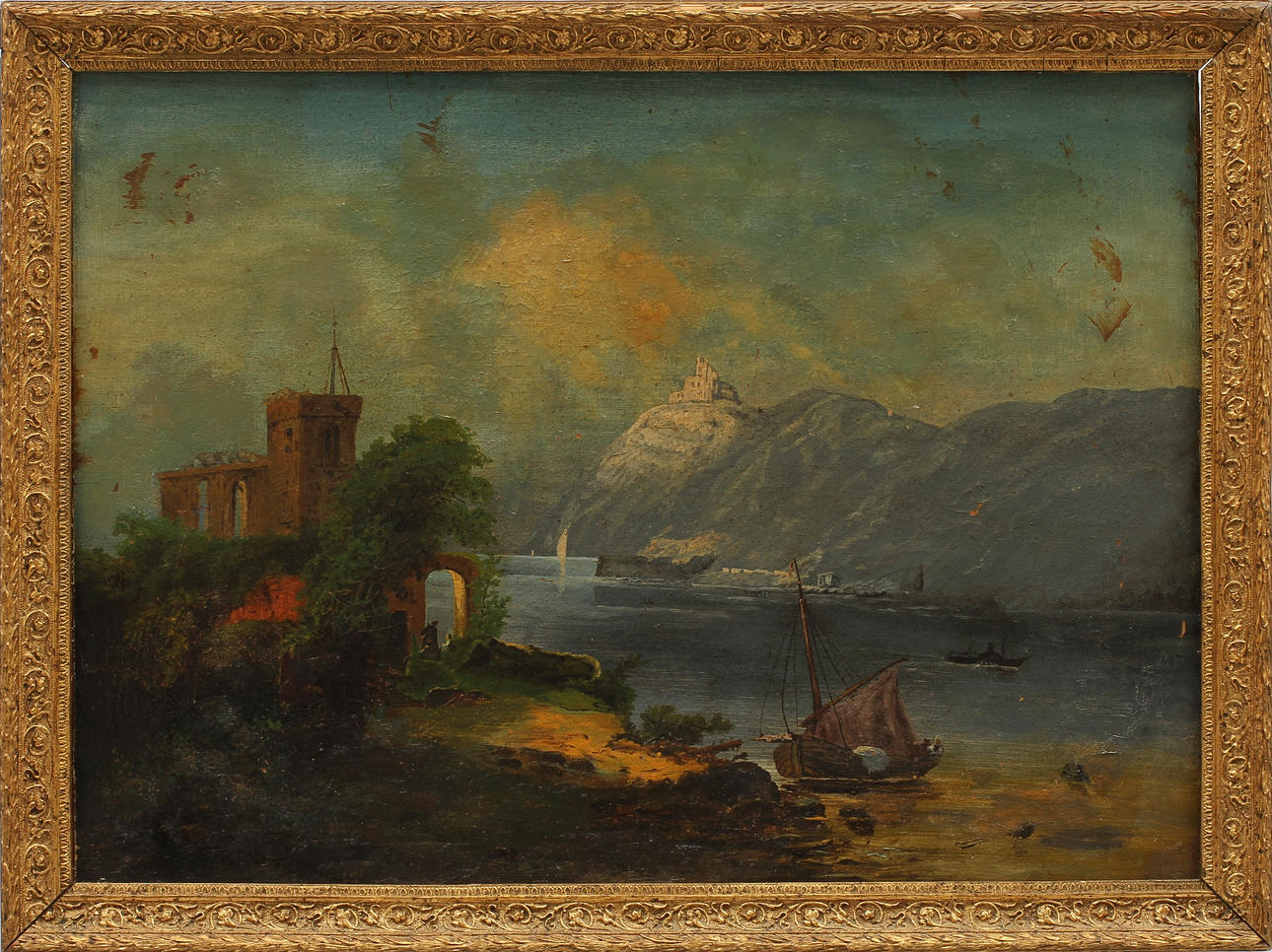 OKÄND KONSTNÄR. Olja på pannå, uppfodrad.