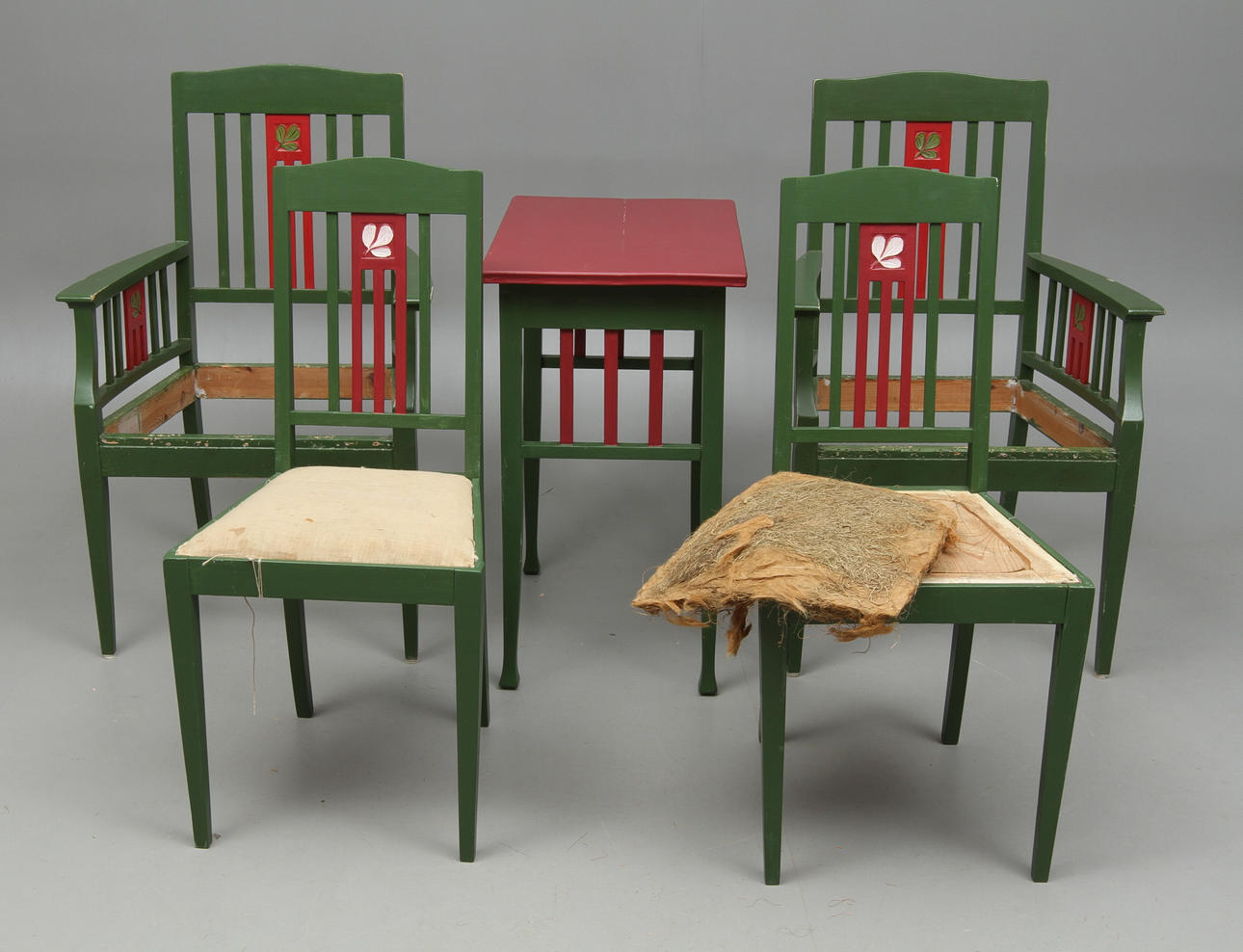 KARMSTOLAR, ett par, STOLAR, ett par, BORD, jugend, tidigt 1900-tal.