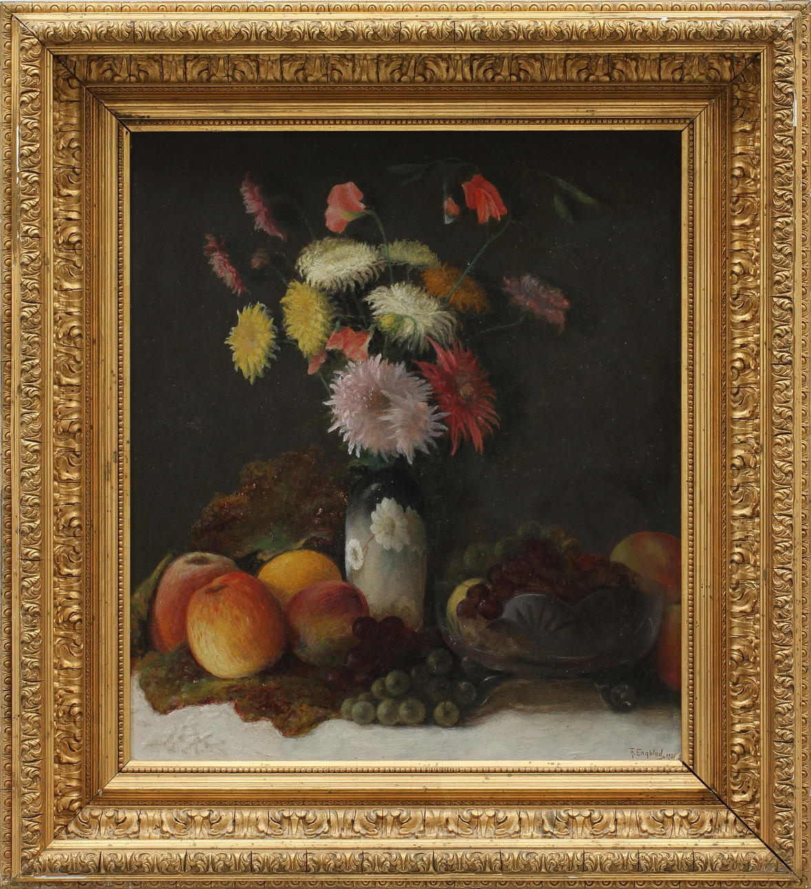 OKÄND KONSTNÄR. Olja på pannå, signerad Th Engblad-1920.