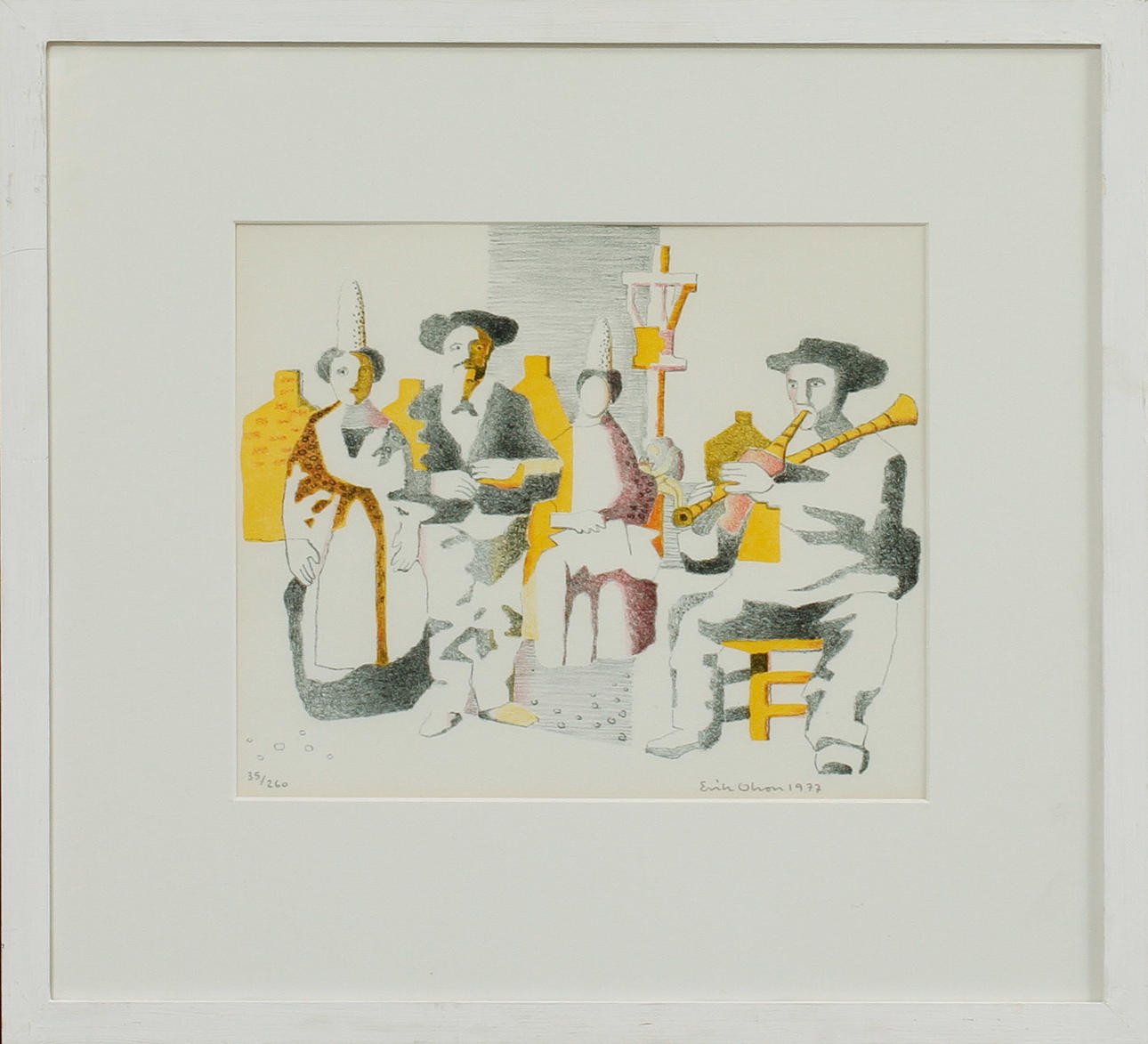 ERIK OLSON. Figure scene, lithograph, signed and numbered 35/260.