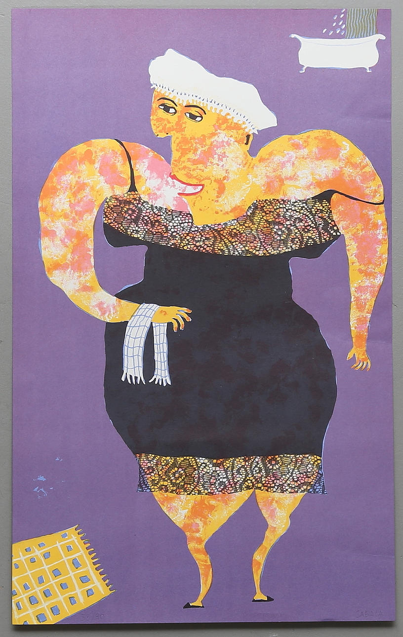 ELISABETH SABALA. "An el gano con eneguas". Color lithograph, signed and numbered 33/90.