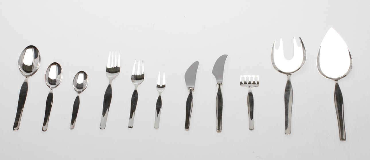 BESTICK, 38 delar, nysilver, "Tapio" Tapio Wirkkala, Hopeakeskus Oy 1900-tal.