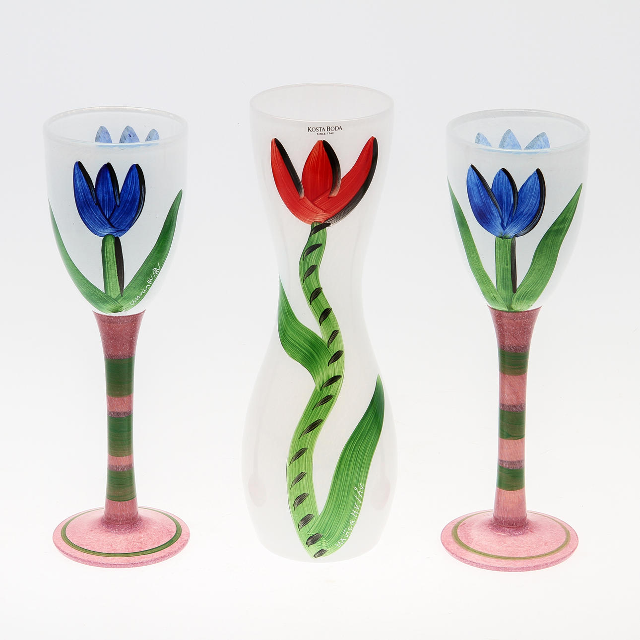 VAS SAMT GLAS, 3 delar, Ulrika Hydman Vallien.