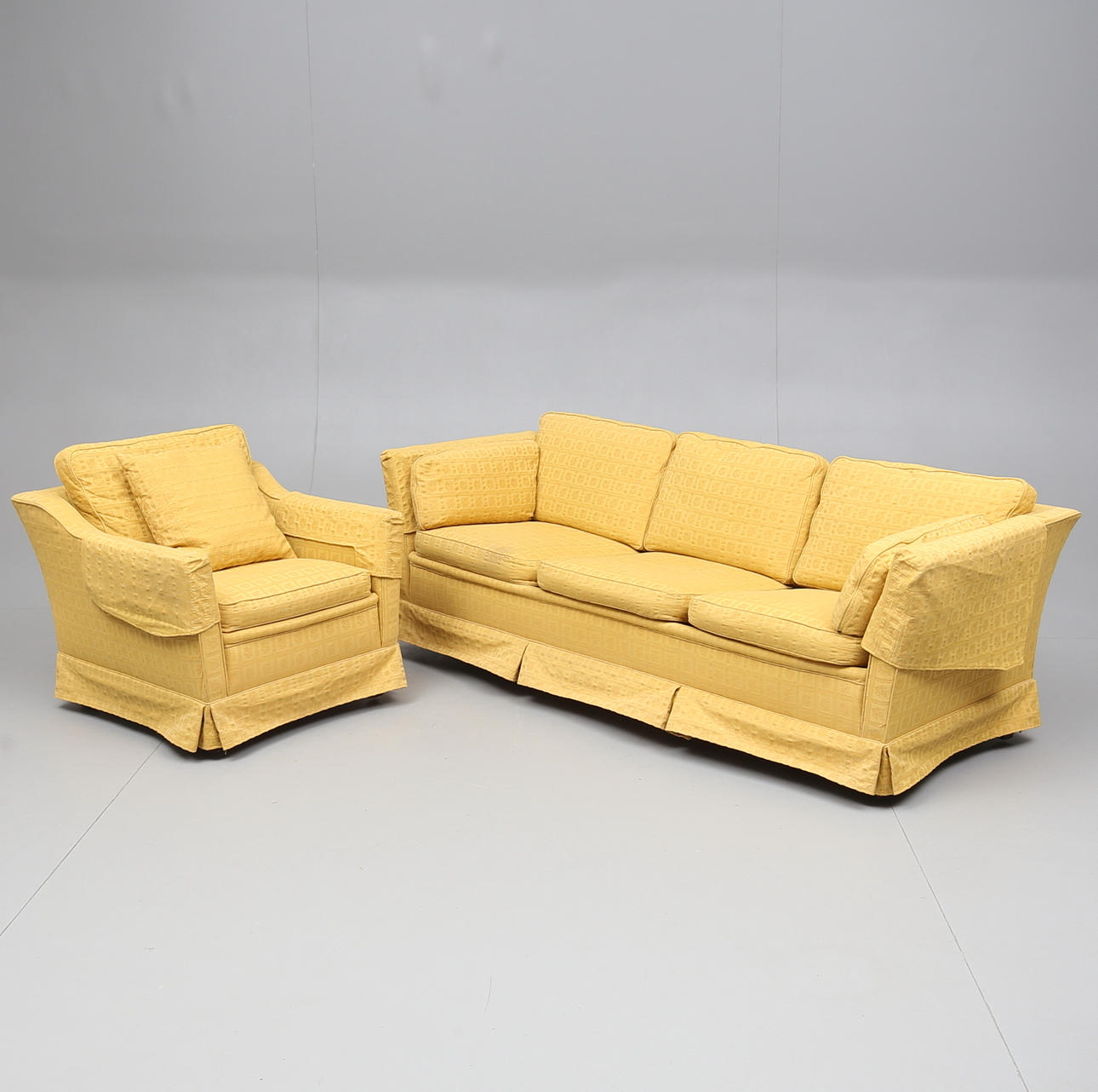 SOFFA samt FÅTÖLJ, dux, 1970-80-tal.