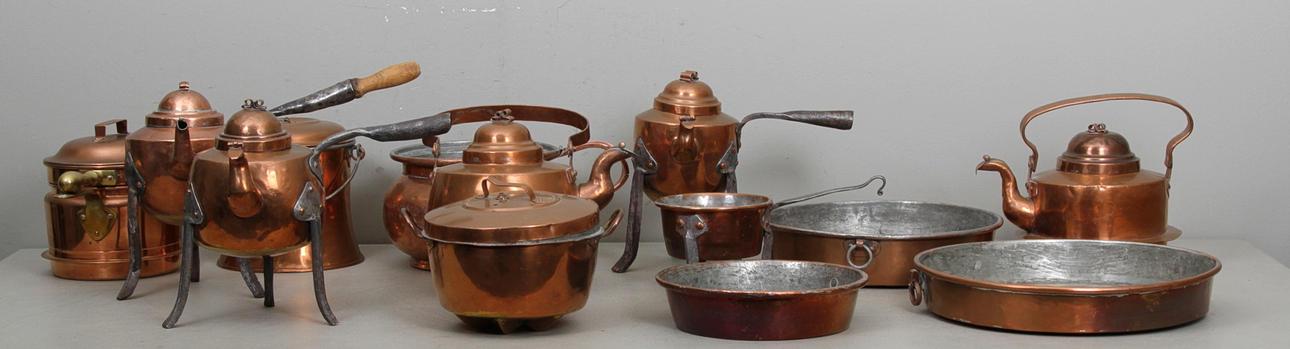 KOPPAR, 13 del, bland annat aladåbform, 1800-1900 tal.