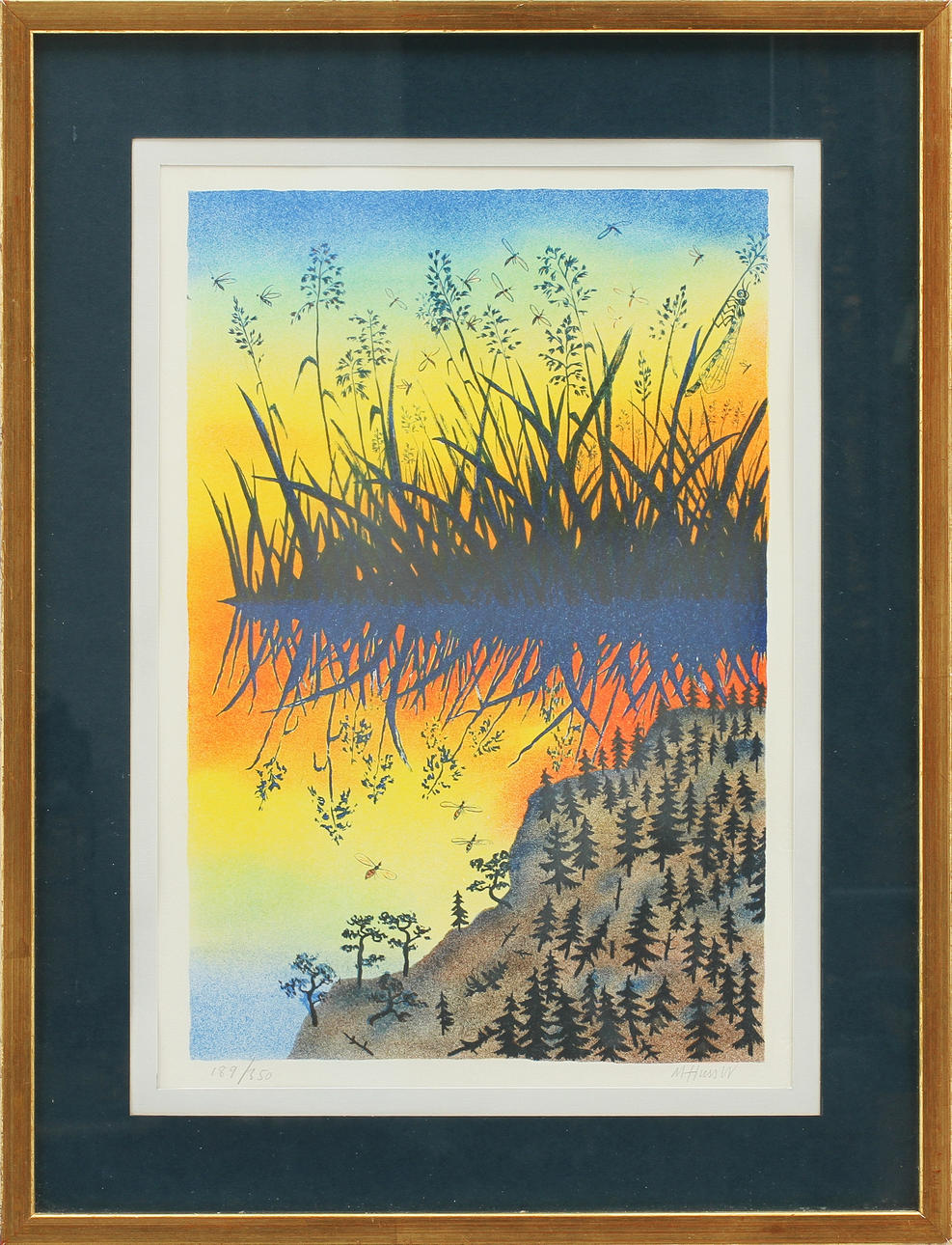 MONA HUSS WALIN. färglitografi, sign o numr 189/350.