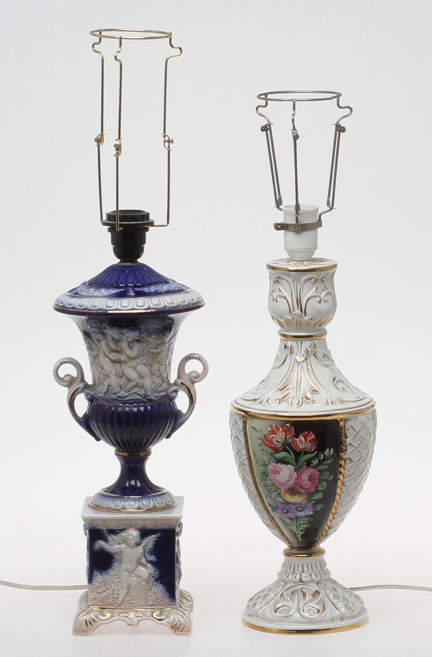 BORDSLAMPOR 2 st, Italien, 1900-tal.