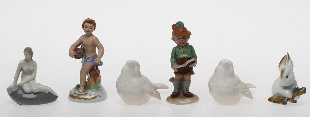 FIGURINER 6 st, porslin, 1900-tal.