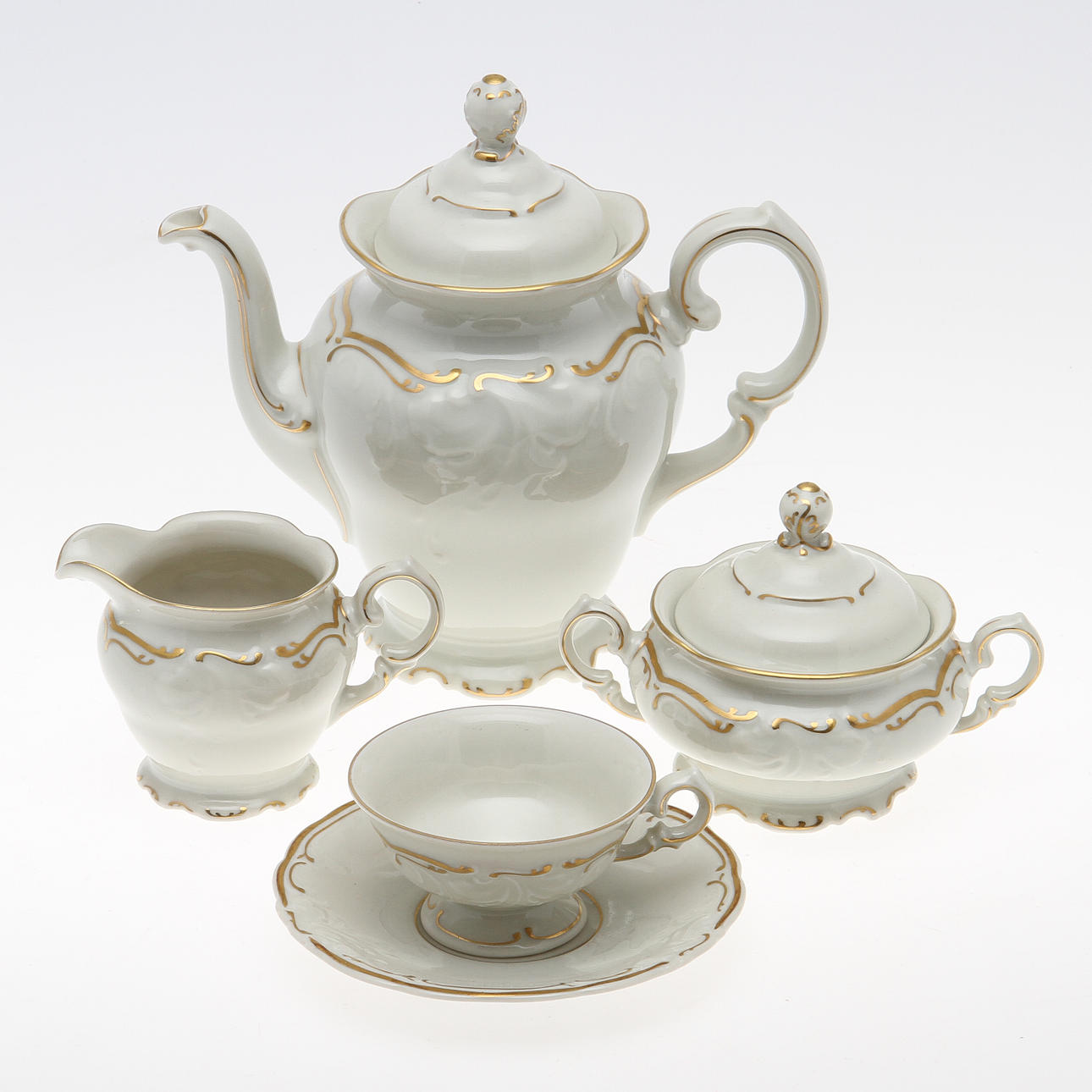 MOCCASERVIS, 15 delar, KPM Königlische Porzellansmanufaktur, Berlin.