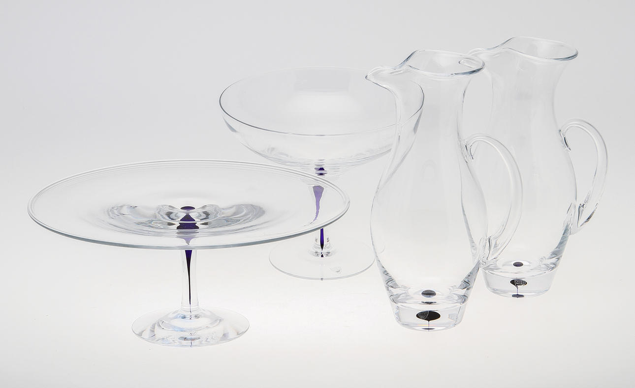 SERVISDELAR, 4 delar, "Intermezzo" Erika Lagerbielke, Orrefors.