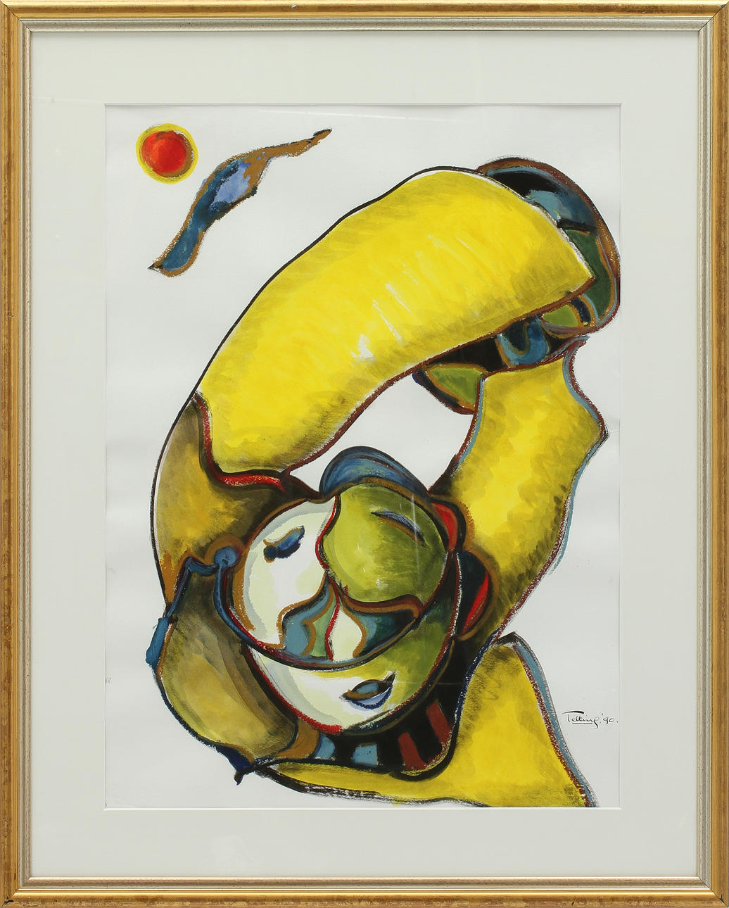 QUINTUS JAN TELTING. Blandteknik, signerad Telting 90.