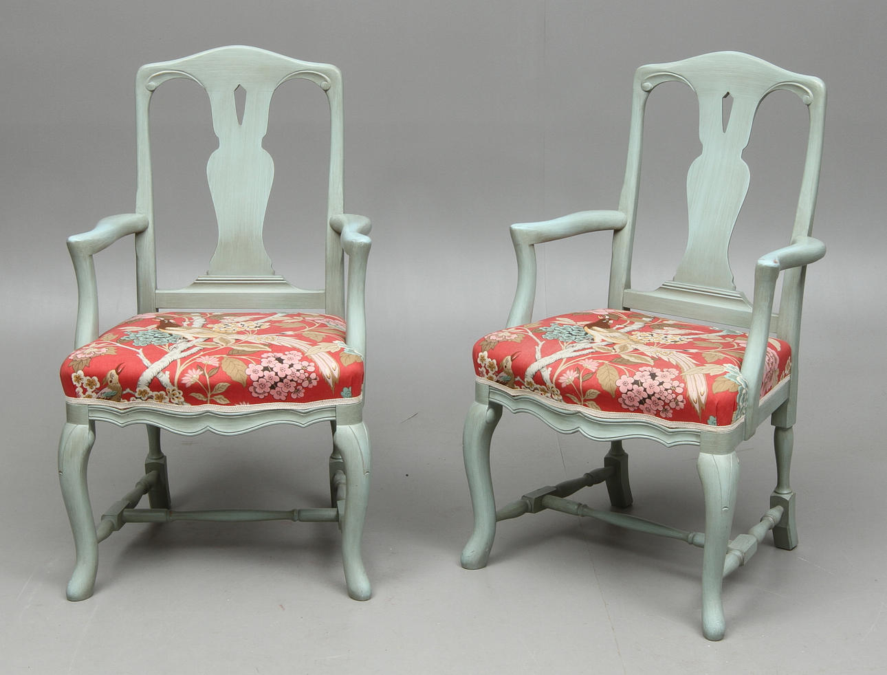 KARMSTOLAR, 1 par, senbarockstil, K. A. Roos Helsingborg.