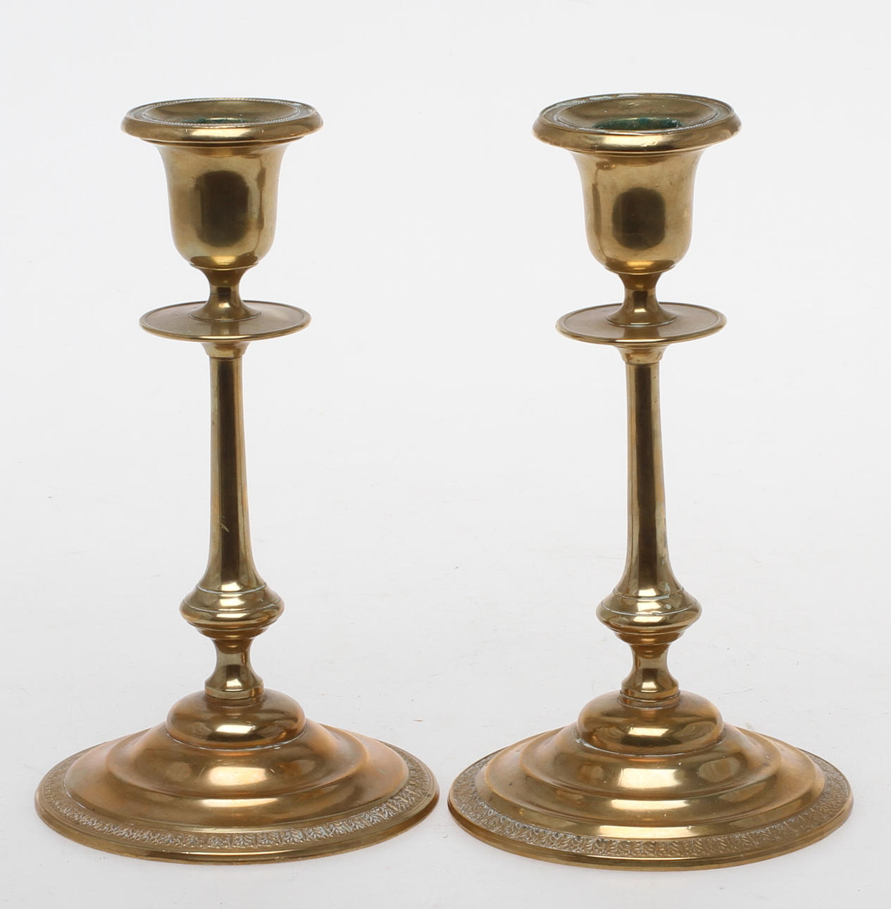CANDLES 1 pair, brass, marked WMF, N 47.