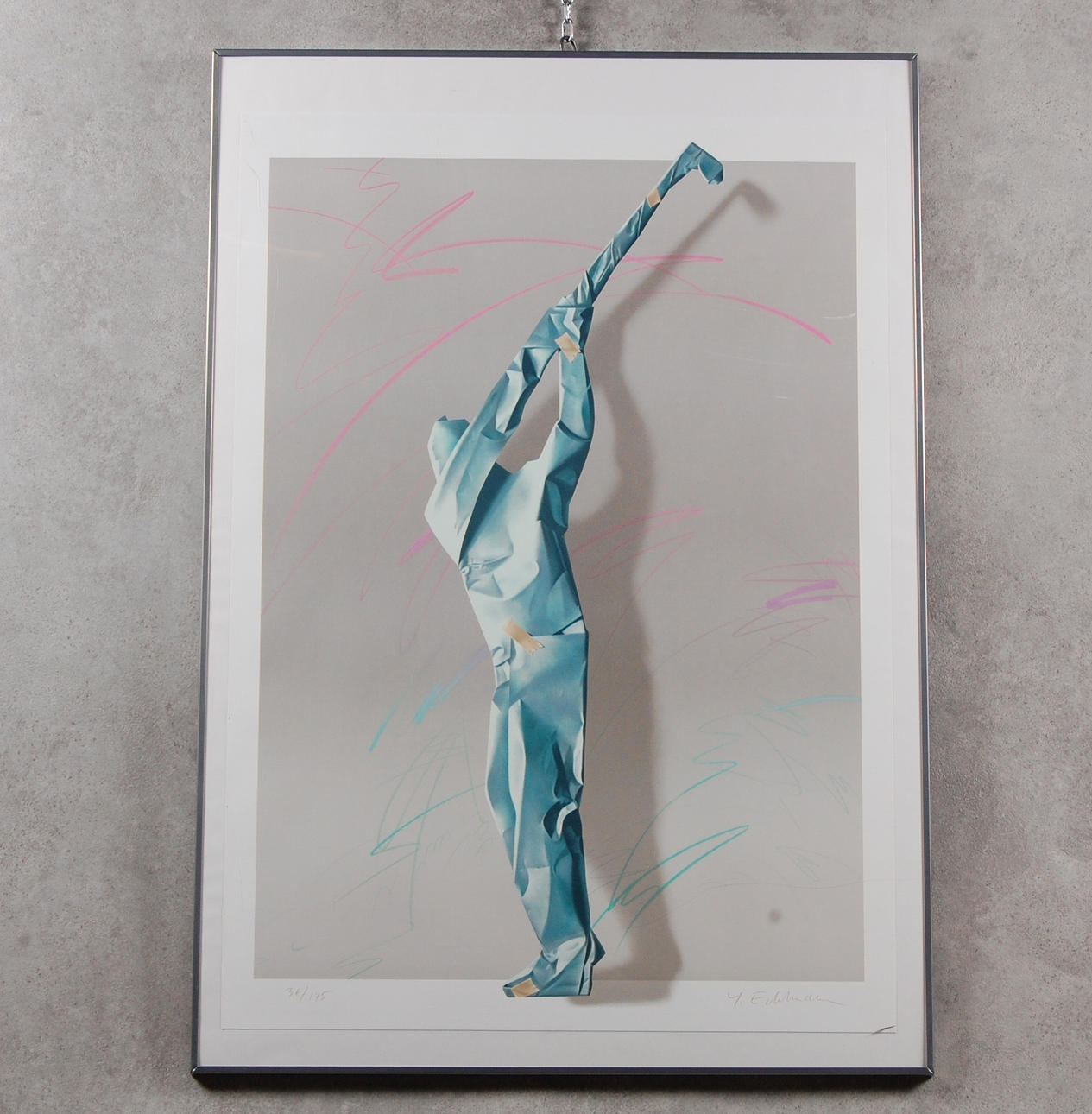 YRJÖ EDELMANN. färglitografi, " Golfspelare " signerad, numrerad 36/175.