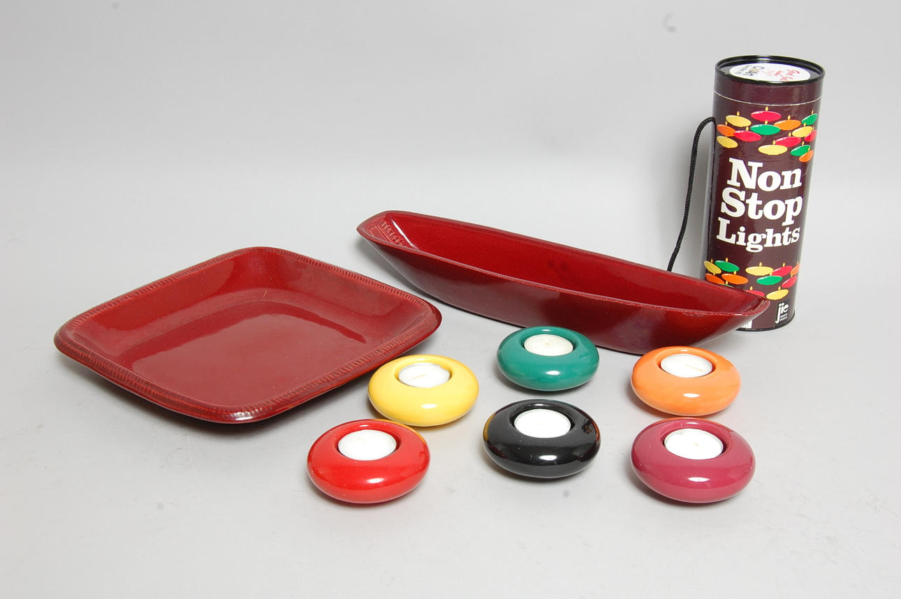 KERAMIK, 8 delar, AJ, Höganäs stämpel 1920-1958, JIE, Nonstop.