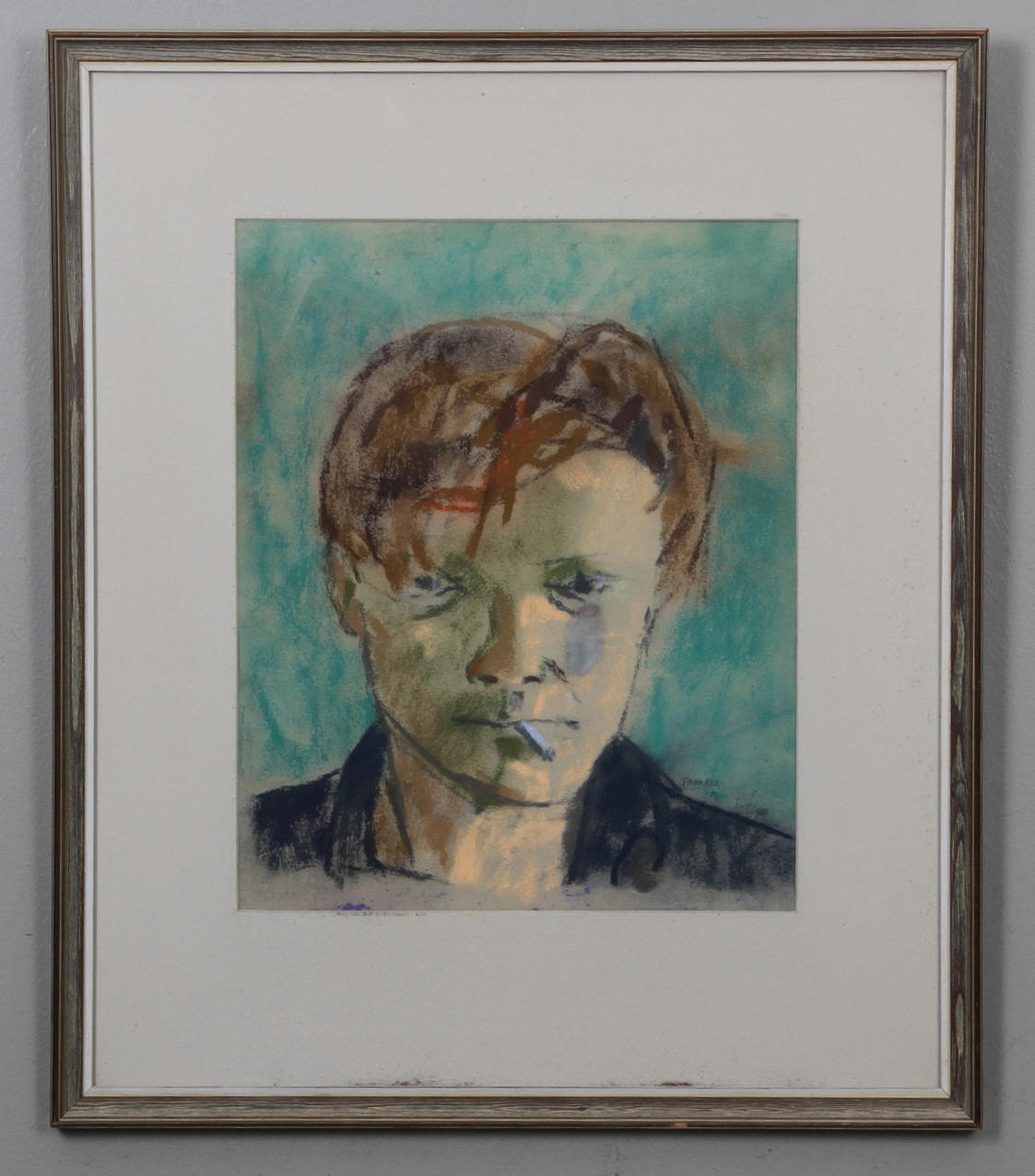 PÄR THORELL. Självporträtt. Pastell. Signerad och daterad -51.