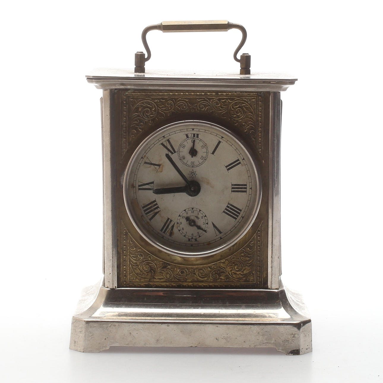 PÖYTÄKELLO, metalli/lasi, Junghans, 1900-luku.