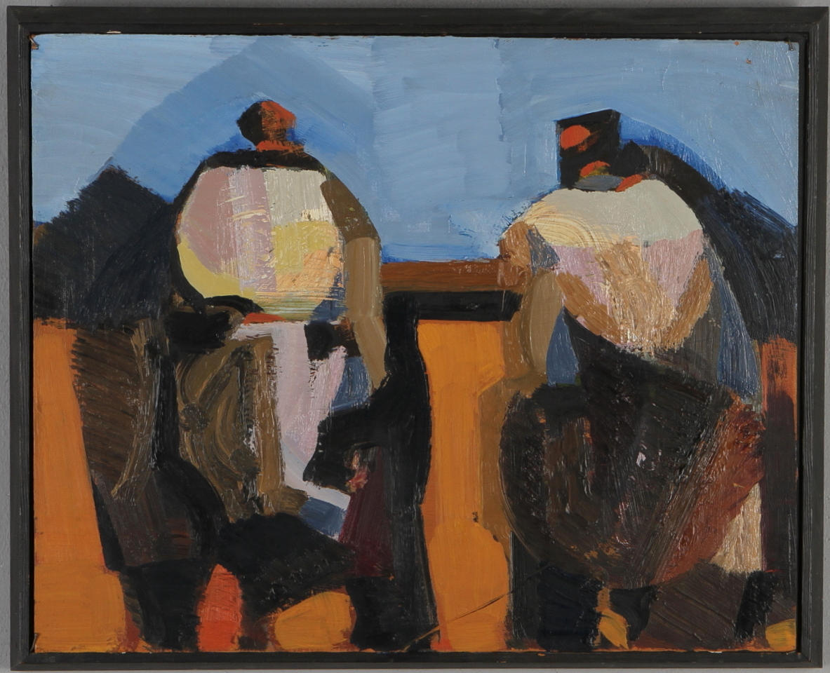 IVAR MORSING. "Åsneryttare", olja på pannå, osignerad.