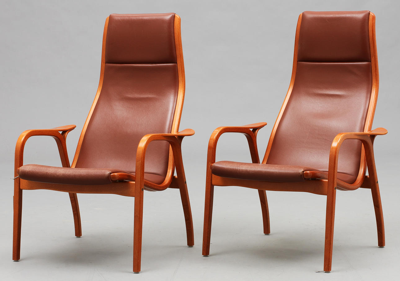 FÅTÖLJER "LAMINO", 1 par. Yngve Ekström för Swedese.