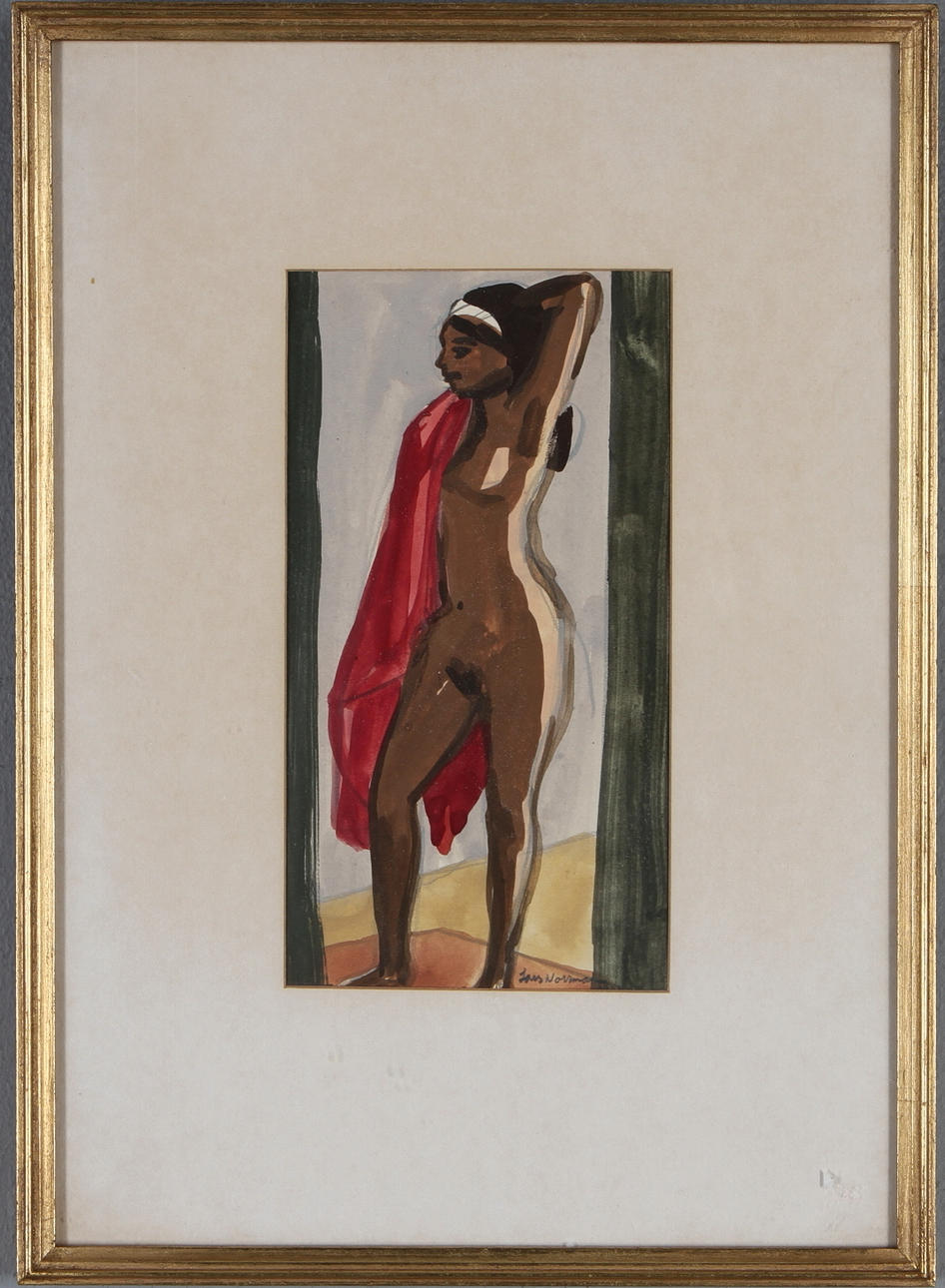 LARS NORRMAN. Kvinnostudie, blandteknik, signerad.