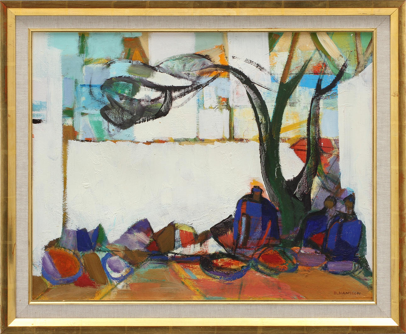 BRITA HANSSON. Olja på pannå, signerad.