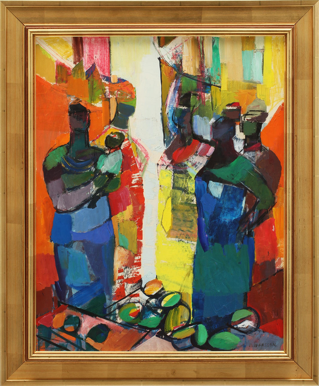 BRITA HANSSON. Olja på pannå, signerad.