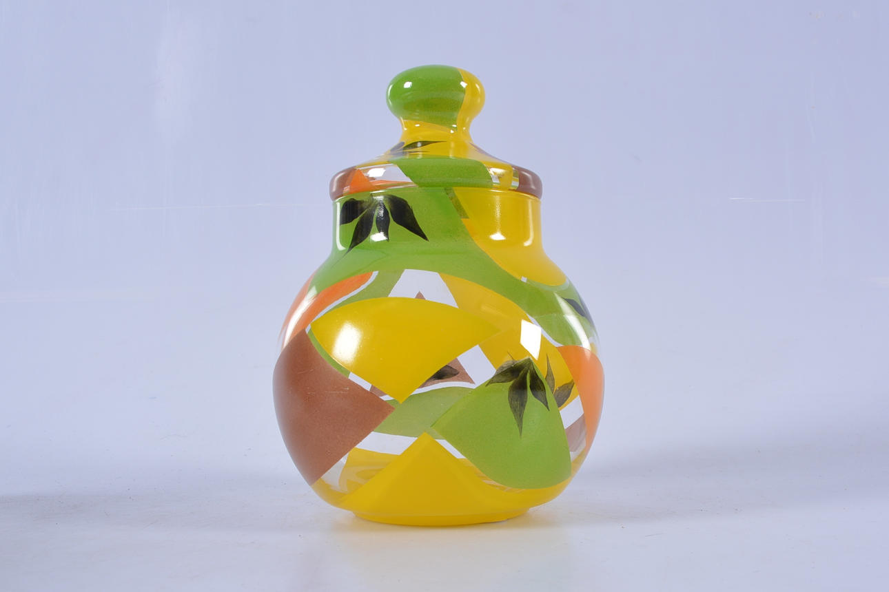 GODISBURK MED LOCK, glas, 1900-tal.