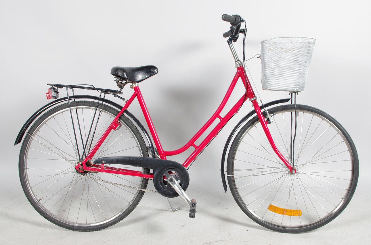 DAMCYKEL, rödmålad.