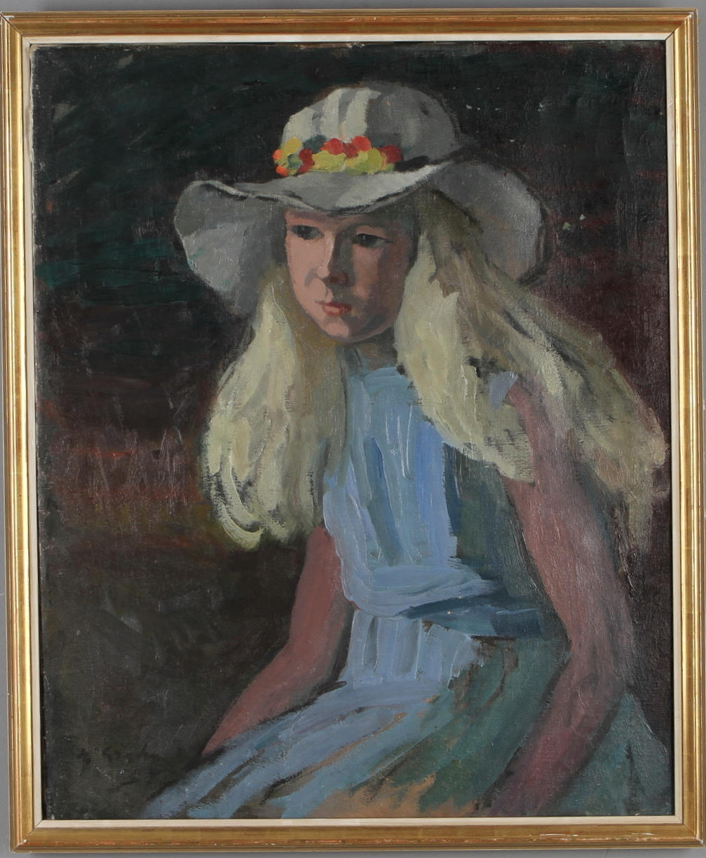 HJALMAR GRAHN. "Blenda", olja på duk, signerad.