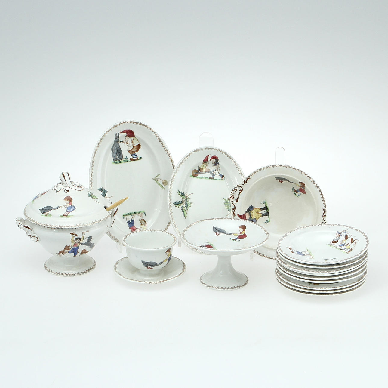 BARNSERVIS, 15 delar, porslin, Egersund.