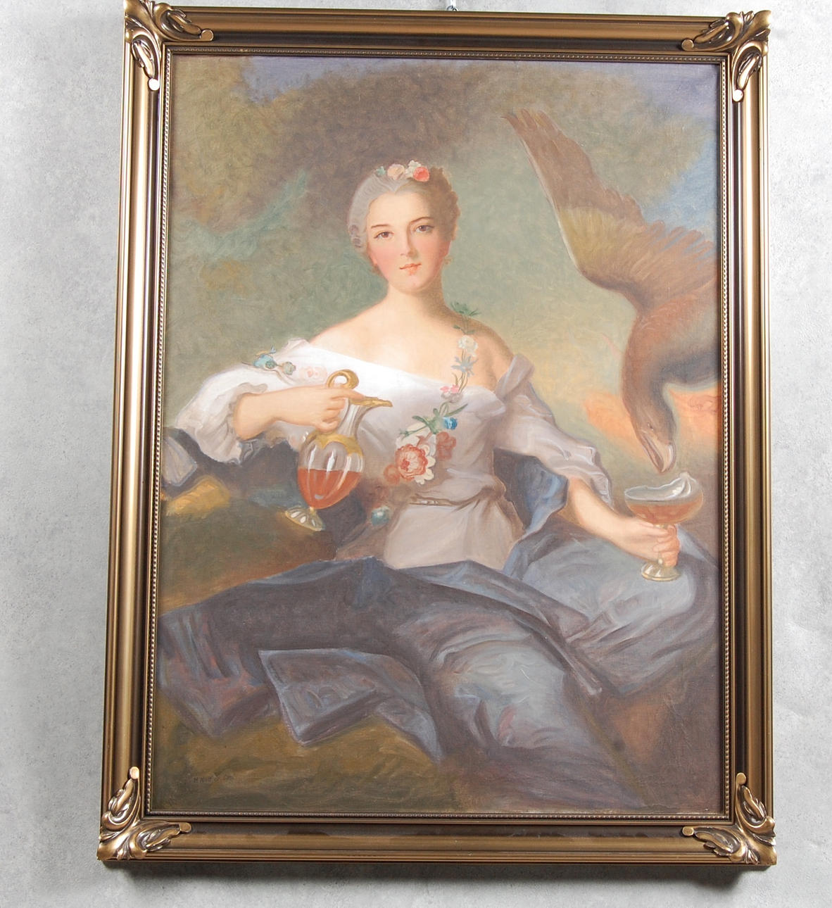 JEAN-MARC NATTIER 1685-1766. EFTER. "Livets vatten ", föreställande Hertiginnan av Chartres som Hebes, 1744, 1900-talets första hälft.