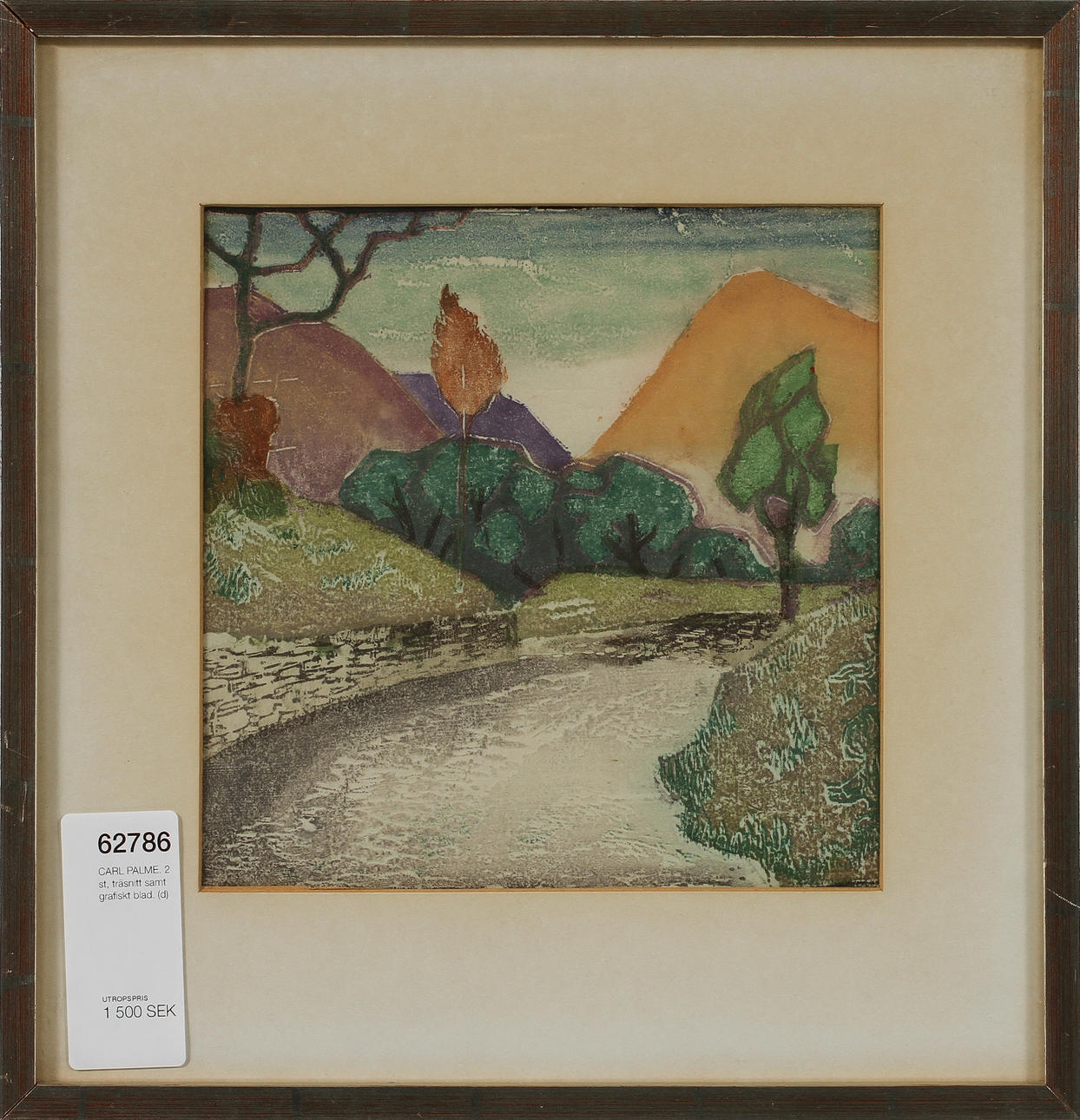 CARL PALME. 2 st, träsnitt samt grafiskt blad.