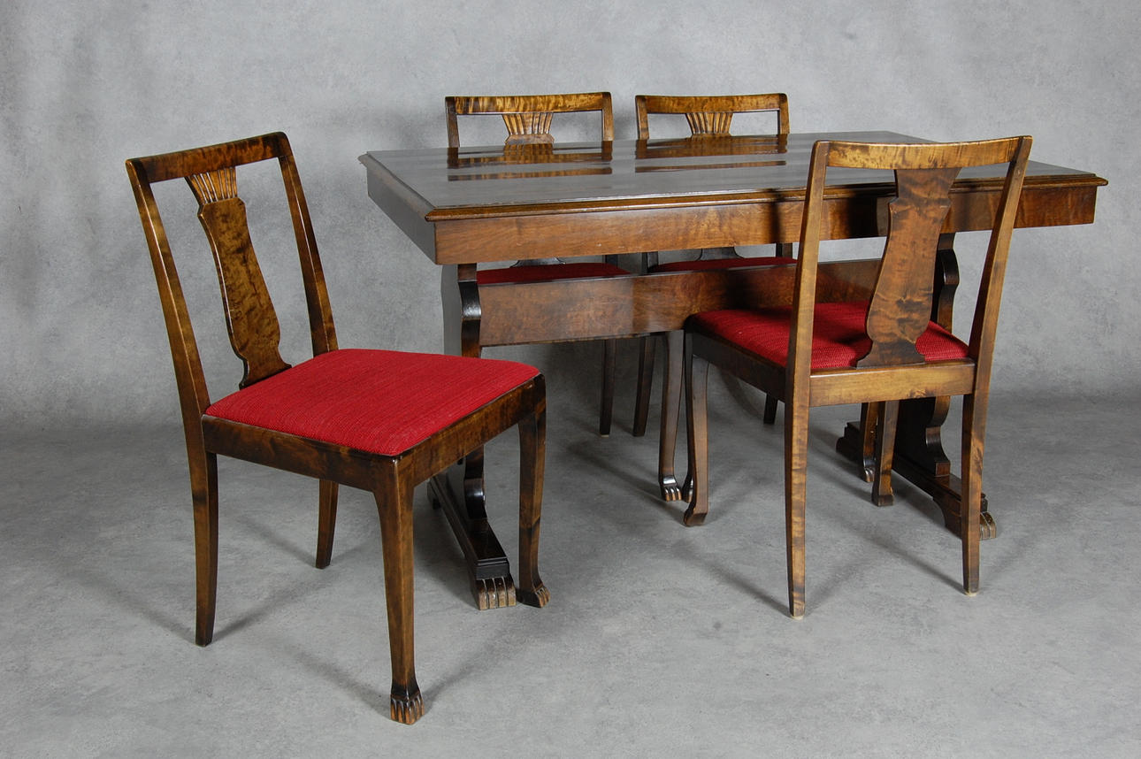 MATSALSMÖBEL, 5 delar, Art Deco, 1920-30-tal.