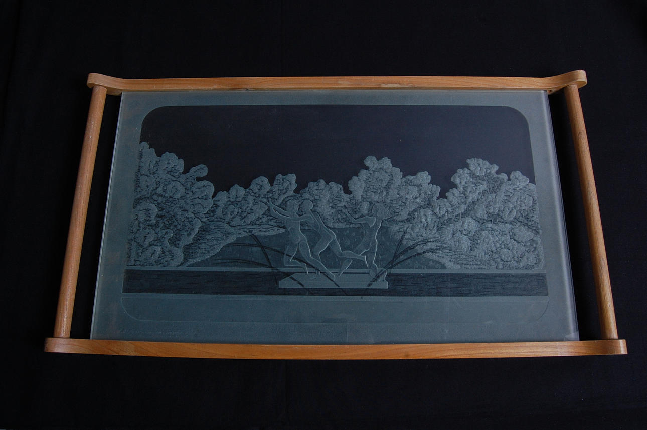 BRICKA, glas " Tre gracer ", Nybrofabriken, Fröseke, 1948.