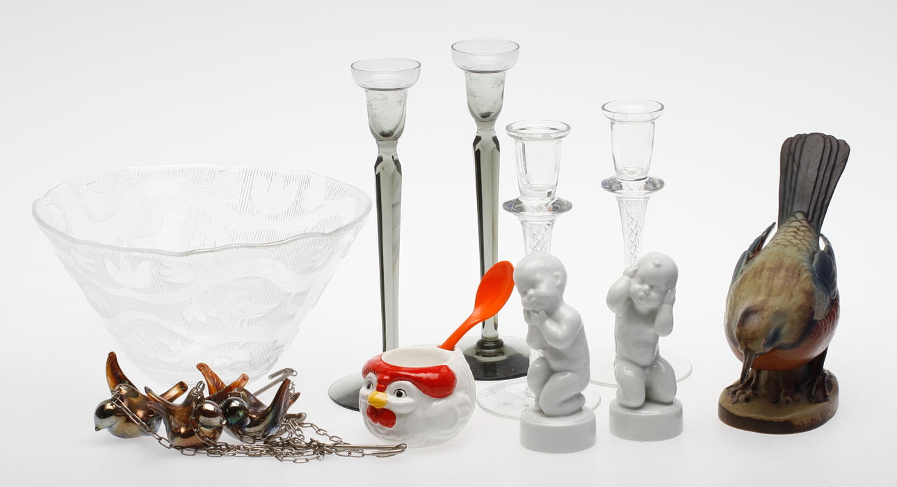 GLAS och KERAMIK, 10 delar bl.a. Bing&Gröndahl, Goebel.