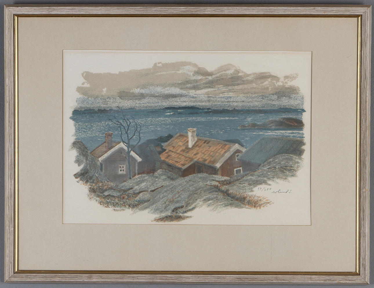 ROLAND SVENSSON. "Höst Bullerö", litografi signerad och numrerad 94/350.