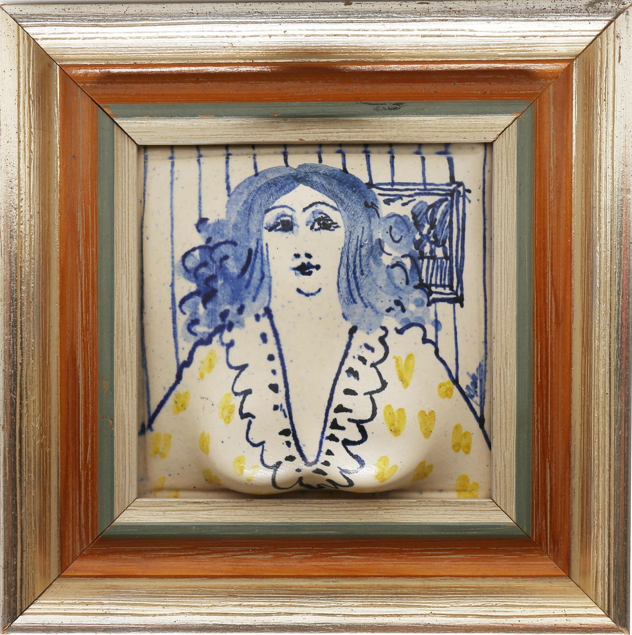 MATZ NORDELL. Painting, ceramic, signed.