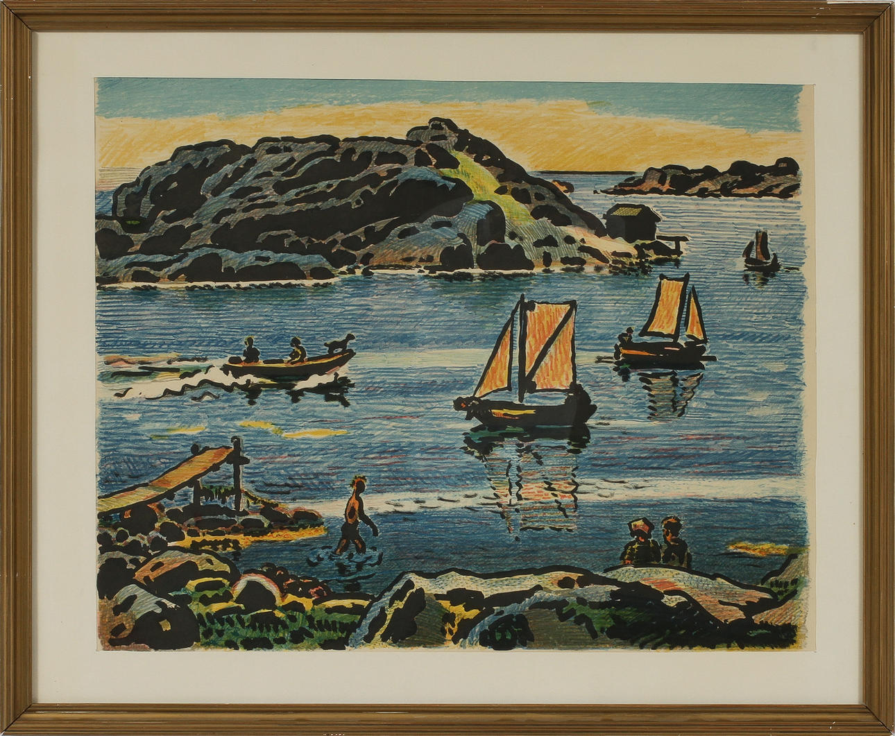 FOLKE PERSSON. Färglitografi.